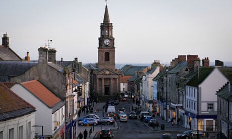 Looking down Marygate towards the old town hall in Berwick-upon-Tweed