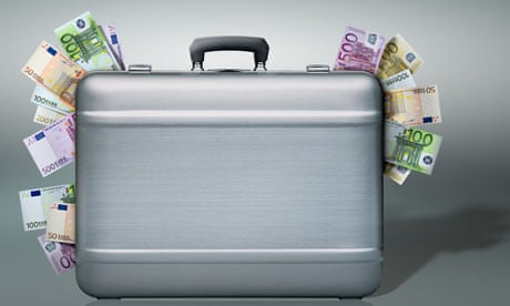 Briefcase stuffed with euros