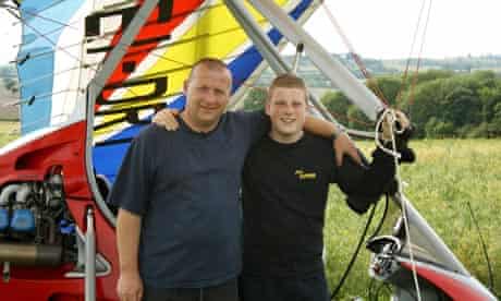 Father and son Paul and Mikey McMahon at the Round Britain Microlight Ralley