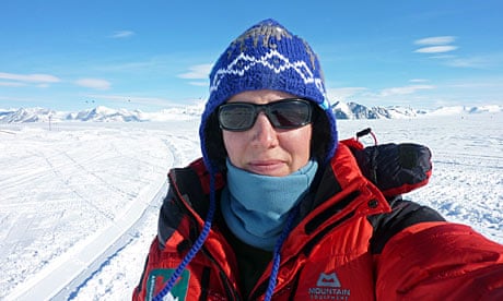 Felicity Aston takes a picture of herself at Union glacier in November last year