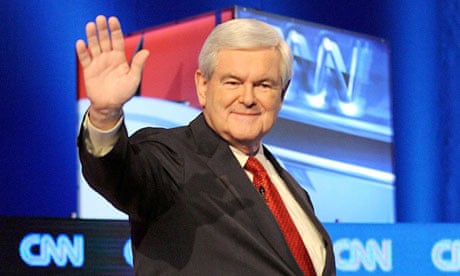 Newt Gingrich at the Republican presidential debate in South Carolina