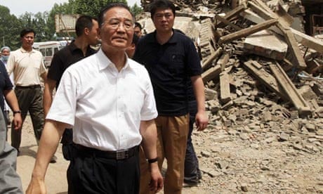 Wen Jiabao in a Sichuan township after the 2008 earthquake.