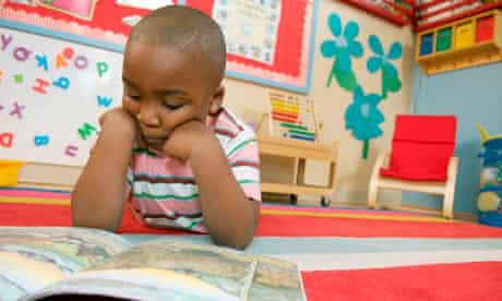 Pre-school boy reading