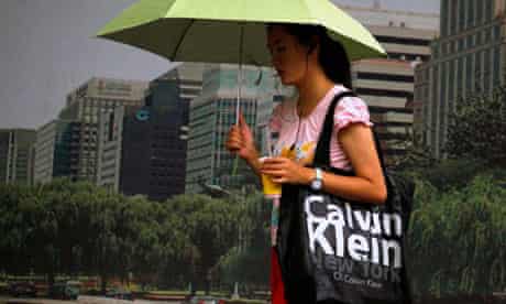Woman with Calvin Klein bag
