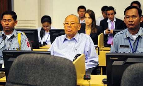 Ieng Sary, the Khmer Rouge deputy PM on trial in the extraordinary chamber in the courts of Cambodia