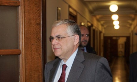 Greek prime minister Lucas Papademos 