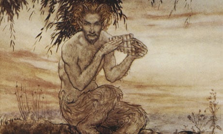Detail from Arthur Rackham's illustration of Pan from The Wind in the Willows