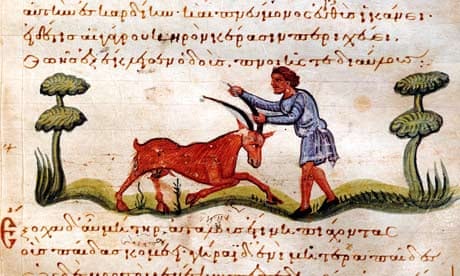 'Oh my hand' … a detail from an 11th-century manuscript in Santiago.