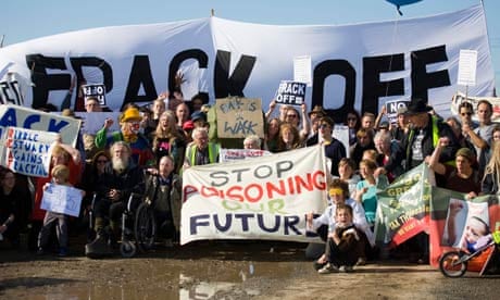 Protesters against fracking at Becconsall, Banks, Lancashire