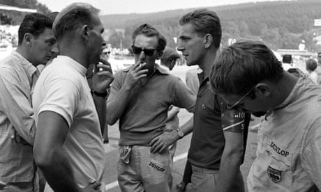 Alan Mann, motor-racing team owner, second from right