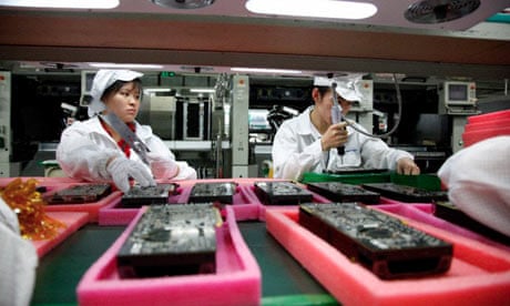 Employees at a Foxconn plant in Shenzhen, China.