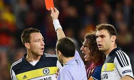 John Terry Apologises To Chelsea Fans For Red Card Against Barcelona John Terry The Guardian John Terry Apologises To Chelsea Fans For Red Card Against Barcelona John Terry The Guardian