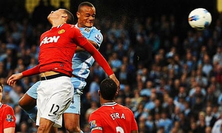 Vincent Kompany Helps Manchester City Grab Title Race Control From United Premier League 2011 12 The Guardian