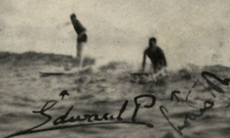 King Edward VIII surfs in Hawaii