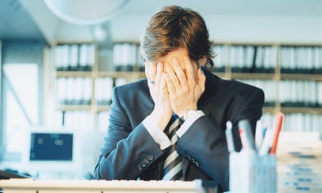 Stressed man in office