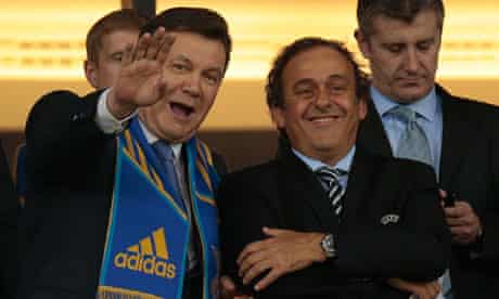 Viktor Yanukovych and Michel Platini