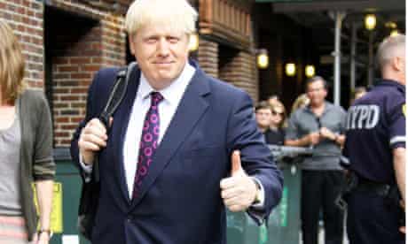 Boris Johnson outside the studios before appearing on David Letterman show, on his visit to New York