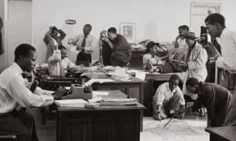 The office of Drum magazine, notable for its reportage of township life, in Johannesburg, 1954