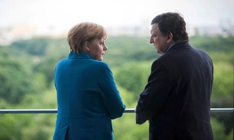 Merkel speaks with Barroso
