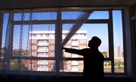 An Iraqi asylum seeker in his 14th-floor flat in Liverpool