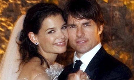 Tom Cruise and his bride Katie Holmes on their wedding day in 2006