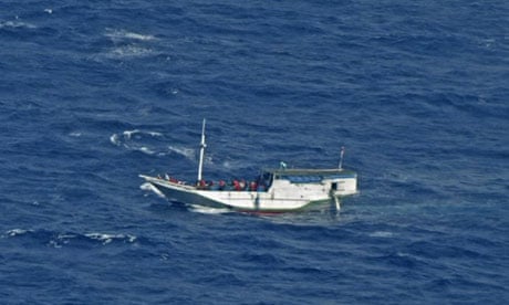 Asylum seekers in waters off Christmas Island