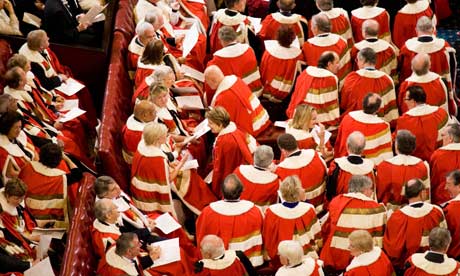 Members of House of Lords at the state opening of parliament, London