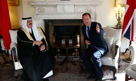 David Cameron with the King of Bahrain 