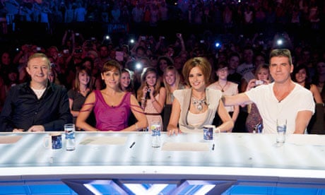 The X Factor in 2010… Louis Walsh, Natalie Imbruglia, Cheryl Cole and Simon Cowell.