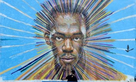Usain Bolt mural in london car park