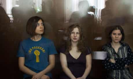 Feminist punk group Pussy Riot sit in court