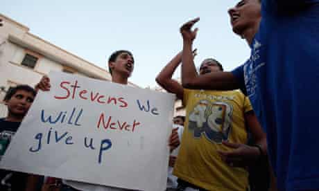 Libyan demonstration chris stevens