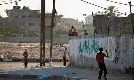 Youths in Gaza City