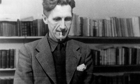 George Orwell at his typewriter.