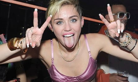 Miley Cyrus with tongue out 