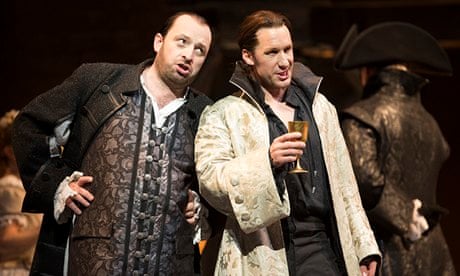 Peter Kalman as Leporello and Jacques Imbrailo in Scottish Opera's production of Don Giovanni