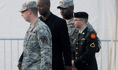 Secrets: US Army Private Chelsea (formerly Bradley) Manning is escorted from a courtroom in 2012