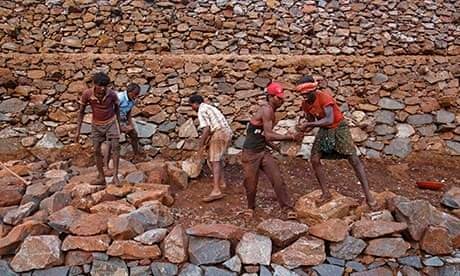 Iron ore miners in Karnataka, India 