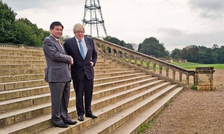 Boris Johnson and Ni Zhaoxing at the Crystal Palace launch event.