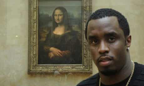P Diddy in fron the Mona Lisa