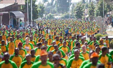Mass of runners in Great Ethiopian Run
