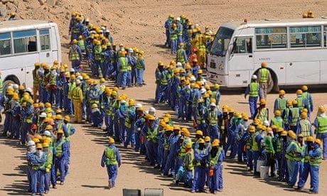 Migrant construction workers in Qatar