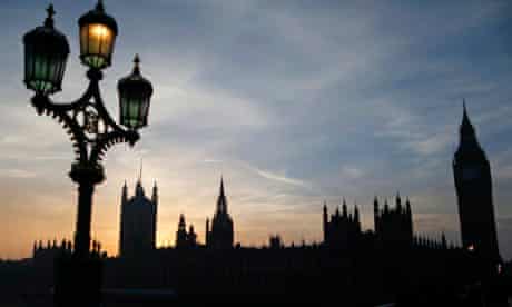 The Houses of Parliament at dusk