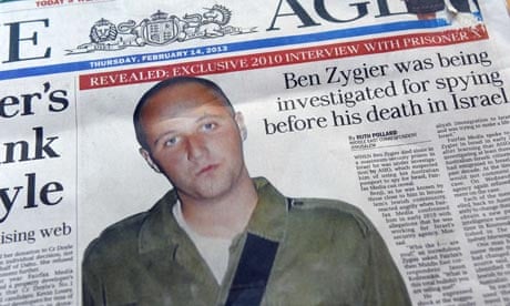 Australian newspaper leads with Ben Zygier