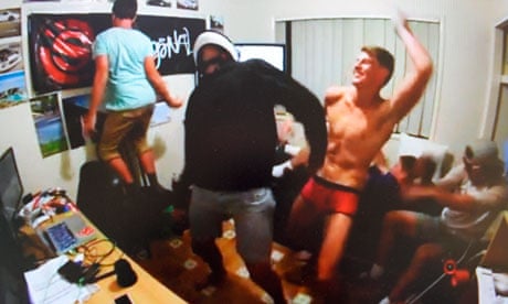 YouTube frame grab of Australian teenagers dancing to Harlem Shake