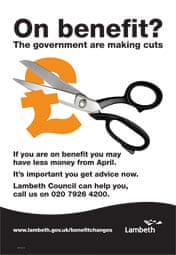 Lambeth Council benefit cuts poster