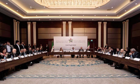 Syrian opposition leaders at a summit in Istanbu, to choose a leader for rebel-controlled areas.