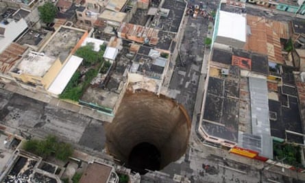 A sinkhole in Guatemala City
