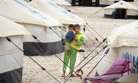 A Syrian refugee camp in Zaatari Jordan
