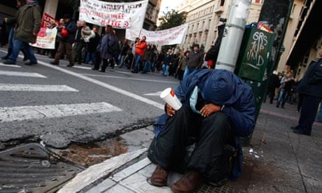 Man begging in Athens